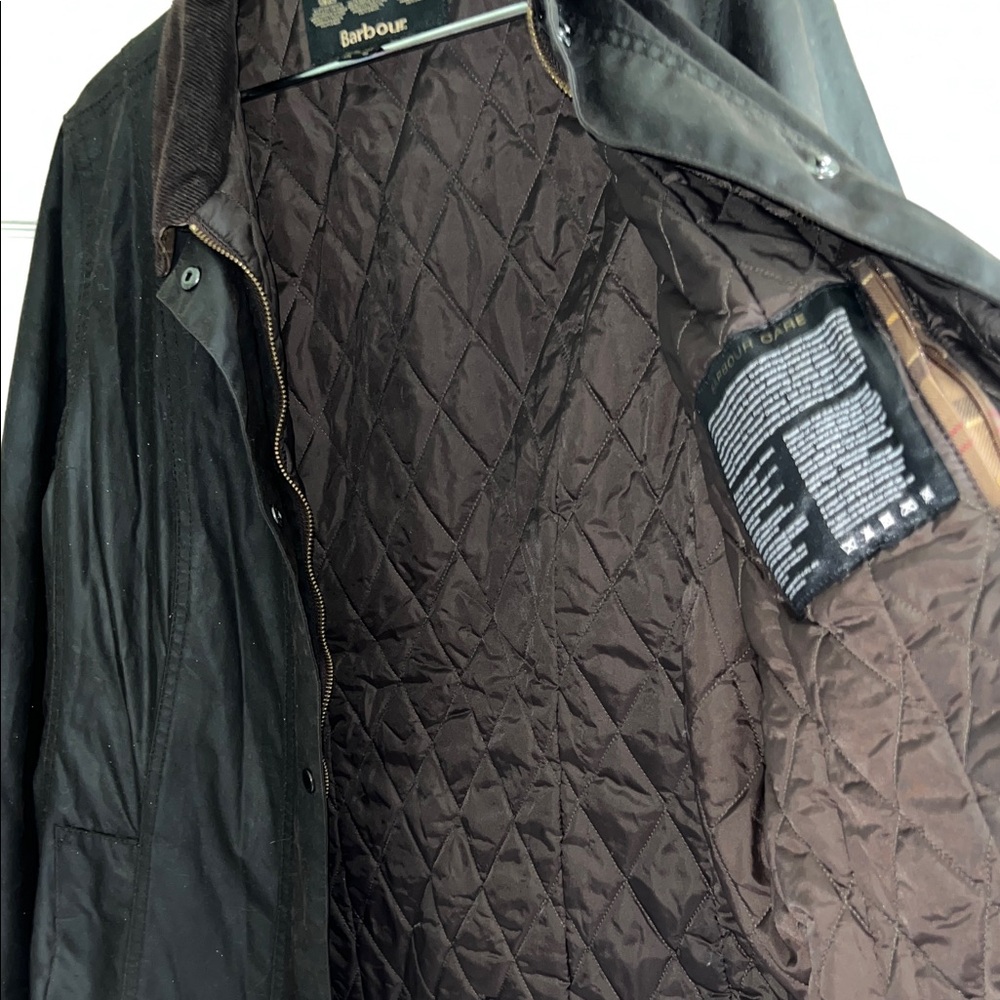 BARBOUR BELSAY Women’s Deep Brown Wax Cotton Coat with Quilting - Picture 13 of 13